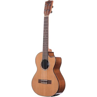 Kala Solid Cedar Top Acacia Tenor Acoustic-electric Ukulele w/Cutaway - Natural image 4