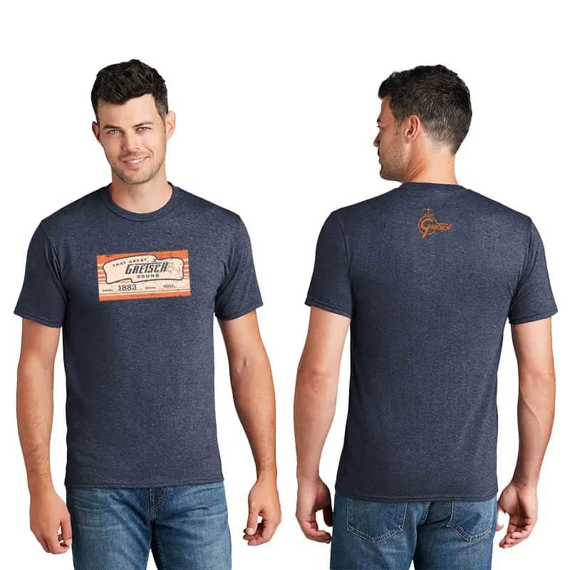 Gretsch Serial Number Label T-Shirt Blue, Small | Reverb