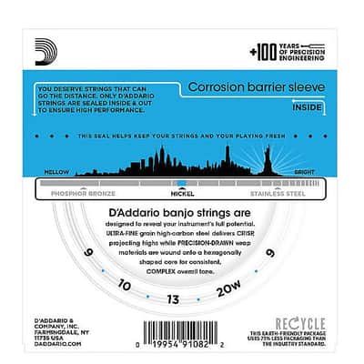 D'Addario Banjo Strings  EJ60 (form J60)  Nickel Steel  Light image 2