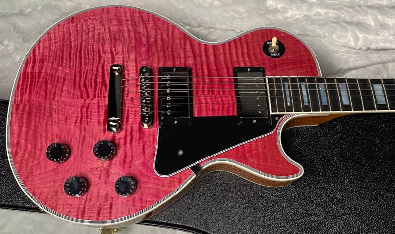 NEW! Gibson Dealer Select Custom Shop Les Paul Custom AAA Super Curly Figured Top - Transparent Pink - Authorized Dealer - WOW! 8.8 lbs - G07451 image 1