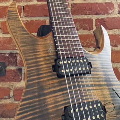Mayones Hydra Elite 7 | 2018 - snakewood fingerboard | headless 7-string electric guitar image 4