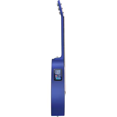 Lava Music L9200005 ME Play 36” Acoustic / Electric Guitar With Gig Bag, Deep Blue / Frost White image 8