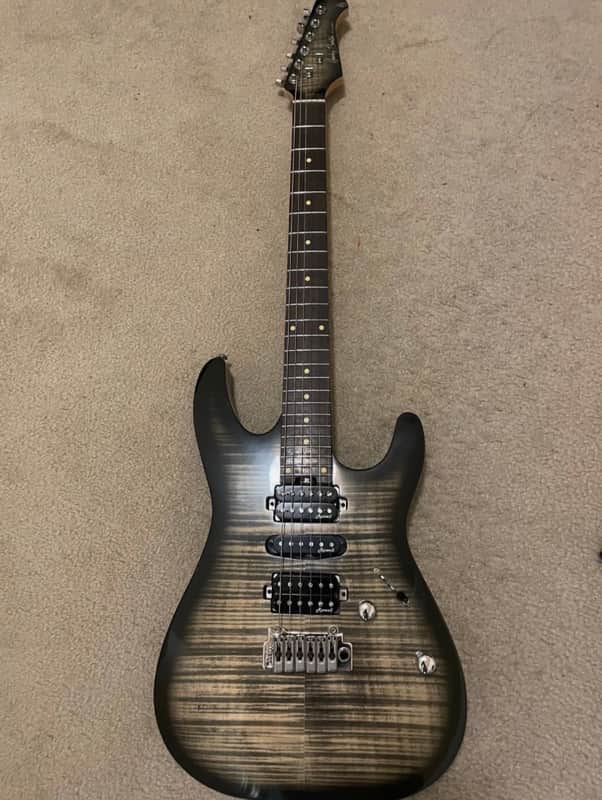 Immagine Harley Benton Fusion-III HSH EB FCB Flame Charcoal Burst - 1