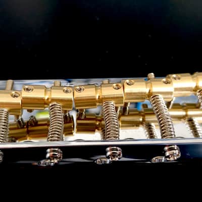 Wilkinson Chrome Bass Tailpiece, 5 Barrel style brass saddles image 2