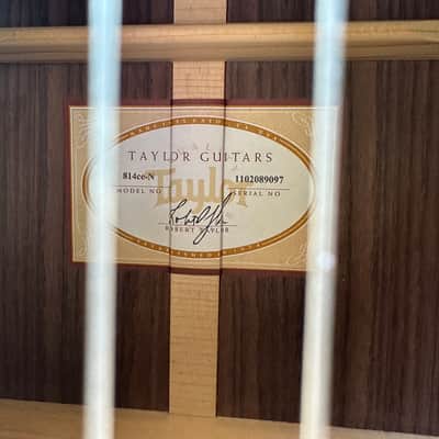 Taylor 814ce-N 2019 Grand Auditorium Classical Nylon Acoustic-Electric Guitar (with Case) - Natural image 5