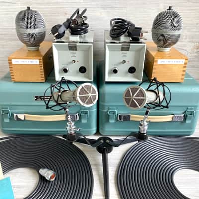1974 Matched Stereo Pair Of Lomo 19A19 Tube Condenser Microphones w/Consecutive Serial Numbers image 1