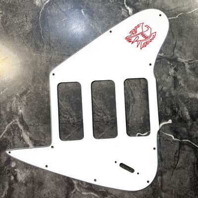 Made In USA 3 Ply White Pickguard for 1965-1970 Gibson Non Reverse 3 P90 Firebird w/ Sliding Switch & Decal OPTION 2 image 3