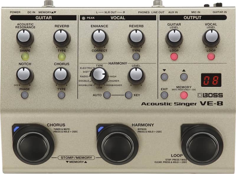 Boss VE-8 Acoustic Singer Multi Effect Pedal image 1