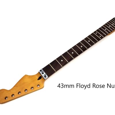 Brio Floyd Rose Nut Locking Nut S-Style Guitar Neck Rosewood Neck 12" Radius 10  mm Holes 22 Frets Satin Finish image 2