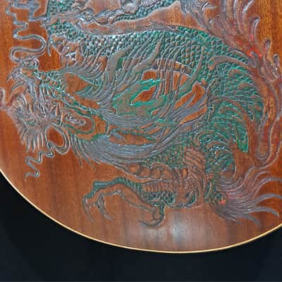 Blueberry NEW IN STOCK Handmade Acoustic Guitar Double Cutaway Dragon with Mango Wood image 11