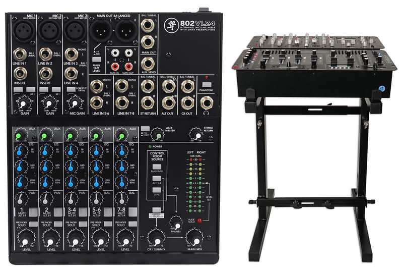 Mackie 802VLZ4 8-channel Compact Analog Low-Noise Mixer w/ 3 ONYX Preamps+Stand image 1