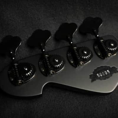 Sandberg California II / TM / Blacklabel PUs / 4-String 34″ / Highgloss Metallic Red / Alder Body / Pau Ferro FB / Varied Dot Inlays / Black Head Stock / Black Hardware / Active 2-EQ / Split Switch / Black Pickguard - 8.3 pounds SN 50005 image 5