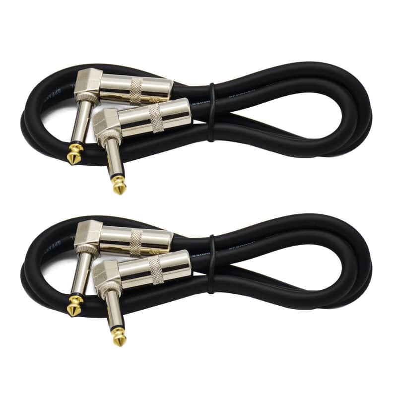 Immagine 3FT 15 Gauge Speaker Cable 1/4" Right Angle to Right Angle Pro Audio Cord - 1