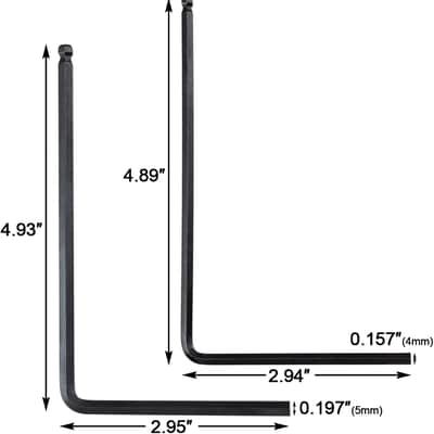4mm & 5mm Guitar Truss Rod Wrench, Allen Wrench Tool Ball End for Martin Acoustic Guitar, Truss Rod Adjustment Deep or Narrow (Black) image 2
