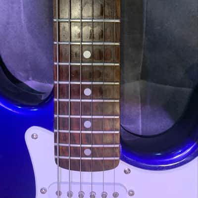 2007 Fender metallic blue Squier Strat Affinity Series image 6