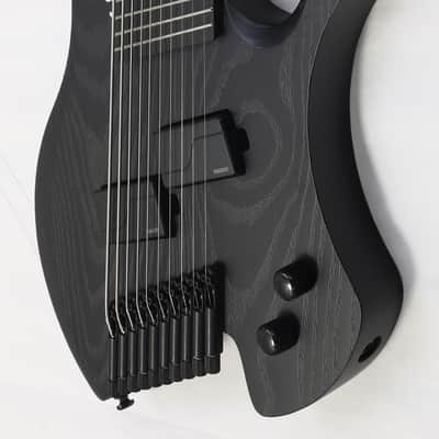 Agile 10 String Multi-Scale Fan Fret Chiral Nirvana 102730 RL MOD SS Flat Black Headless Electric Guitar image 5
