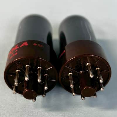 1960s Sylvania 6V6GTA Matched Pair Vintage Motorola Brown Base Smoked Glass!T361 image 5