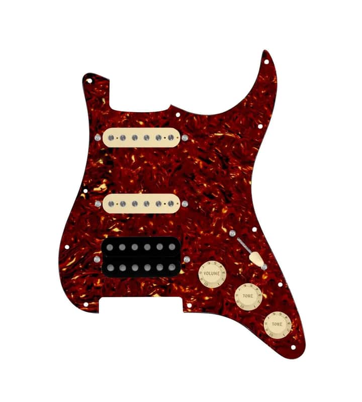920D Custom Strat HSS Loaded Pickguard Tex Vintage & Smoothie Humbucker Pickup  - Tortoise/ Cream / Black image 1
