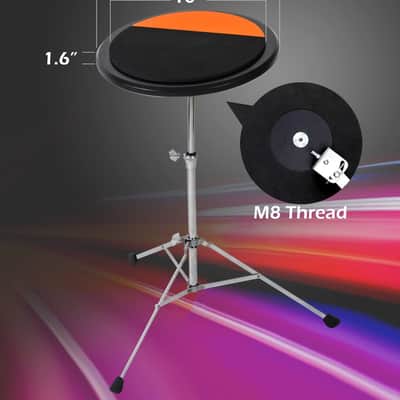 10” Drum Practice Pad, Dual Surface & Mountable, Orange & Black, High-Quality Gum Rubber, Simulate Snare Drum & Tom Drum, Versatile Practice to Light Up Your Muscles image 2