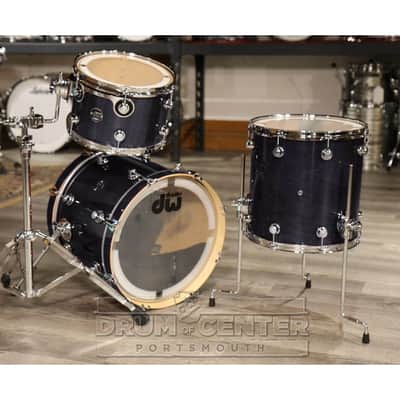 DW Performance 3pc Lacquer Drum Set 18/12/14 Ebony Stain image 2