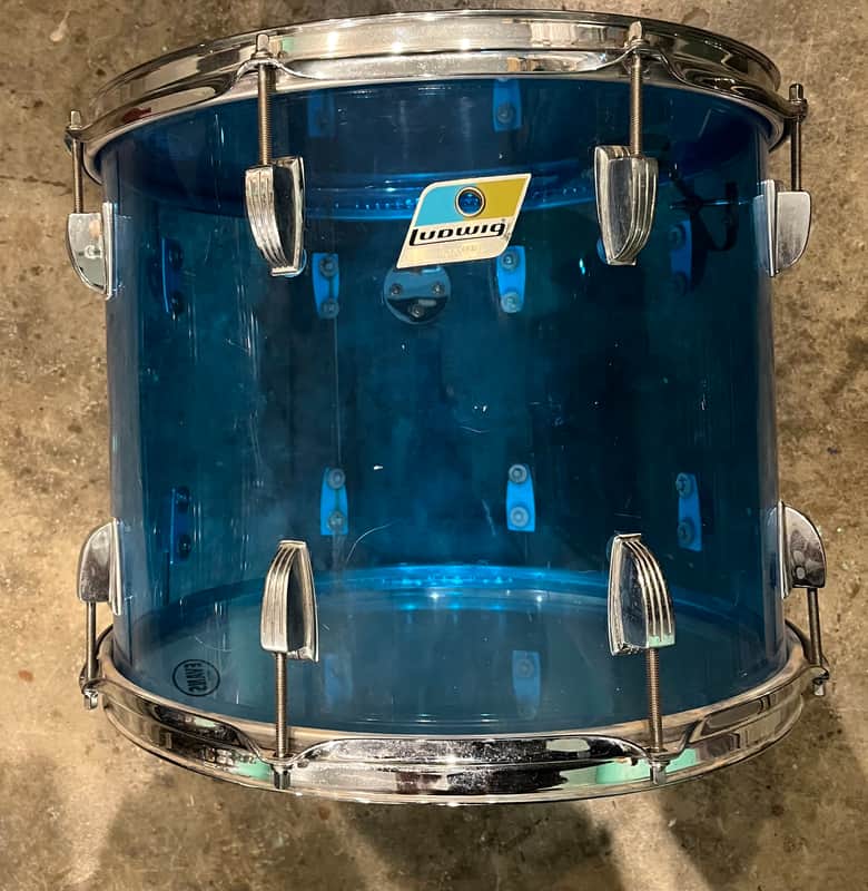 Ludwig Vistalite 15” tom 70s - Blue image 1