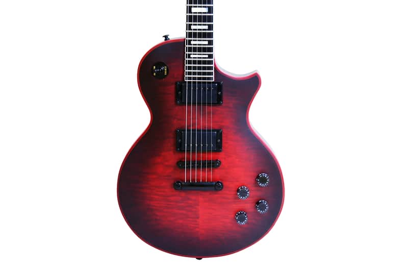 10S Custom GF Single Cut Baritone Electric Guitar Fire Red Burst image 1