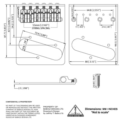 Babicz FCH Z SERIES Tele Bridge, Single Coil, black image 2