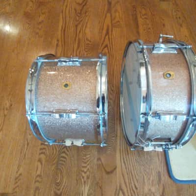 Ludwig Vintage 1966 Club Date pink champagne sparkle outfit w/ matching snare drum! image 18