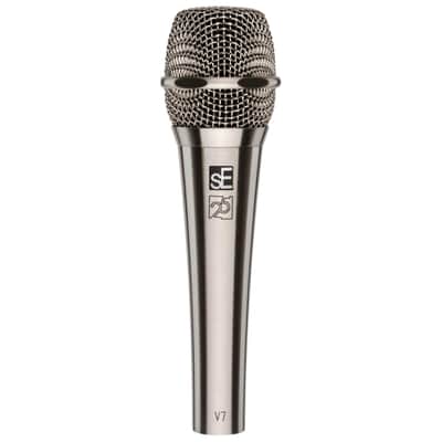 sE Electronics V7 Dynamic Microphone for Singing, Speech & Studio Recording - XLR Handheld Professional Microphone with Supercardioid Aluminum Voice Coil for Huge Gain Before Feedback - Brushed Nickel image 1