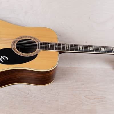 Epiphone FT-165 Bard DeLuxe 12 String Acoustic Guitar MIJ 1970's Natural w/ Ibanez Hard Case image 4