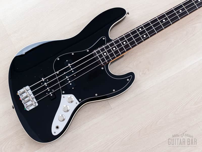 2012 Fender Aerodyne Jazz Bass PJ Electric Bass Guitar Black, Japan MIJ
