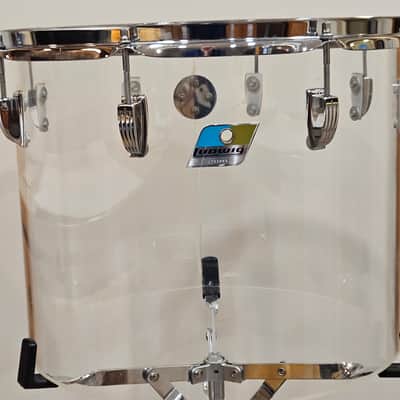 Vintage 70s Ludwig Clear Vistalite 12x15 Concert Tom 1970s Blue/Olive Badge No Cracks image 1