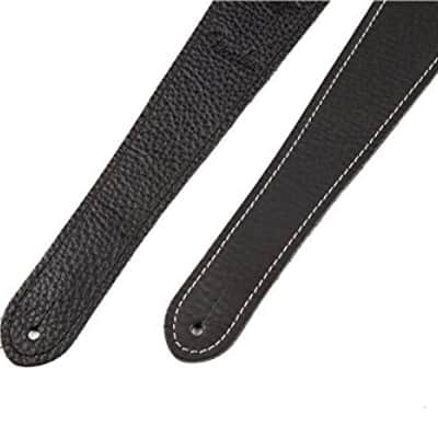 Genuine Fender Monogrammed Logo Adjustable Leather Guitar Strap - Black image 6