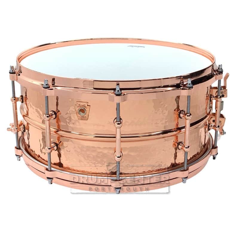 Ludwig LC662KTC Hammered Copper Phonic 6.5x14" 10-Lug Snare Drum with Copper Hardware, Tube Lugs 2018 - Present - Polished Copper image 1