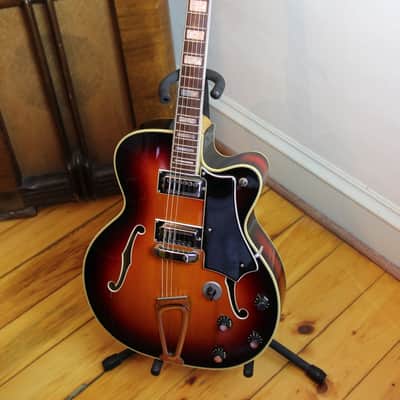Wurlitzer 2 Pickup Jazz Guitar 1960'S Sunburst image 2