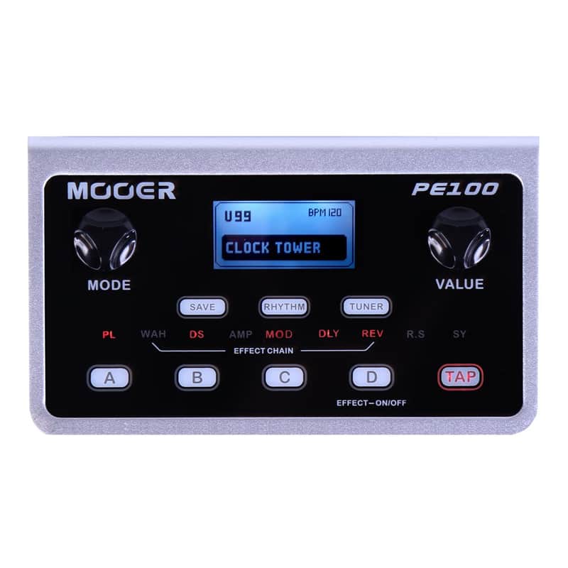 MOOER PE100 Portable Depstop Guitar Multi Effects Headphone Amp Pedal Practice Tool with Drum Machine, TAP Tempo image 1
