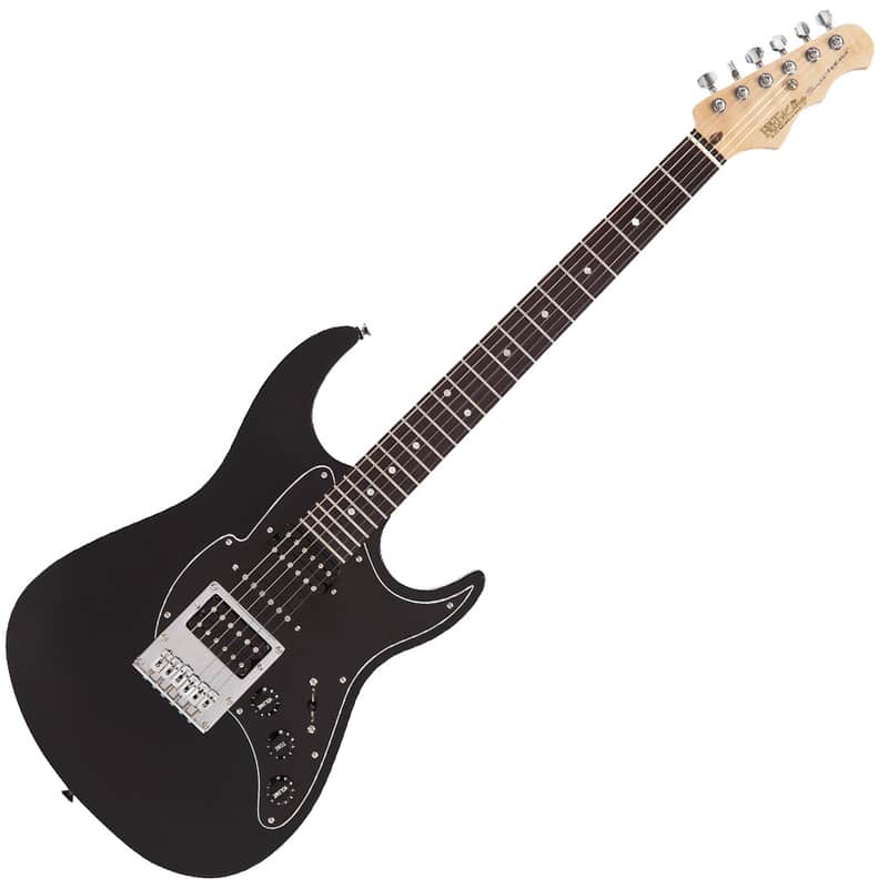 Fret-King FKV6HYBK Black Label Super Hybrid HSH with Piezo Bridge Black image 1