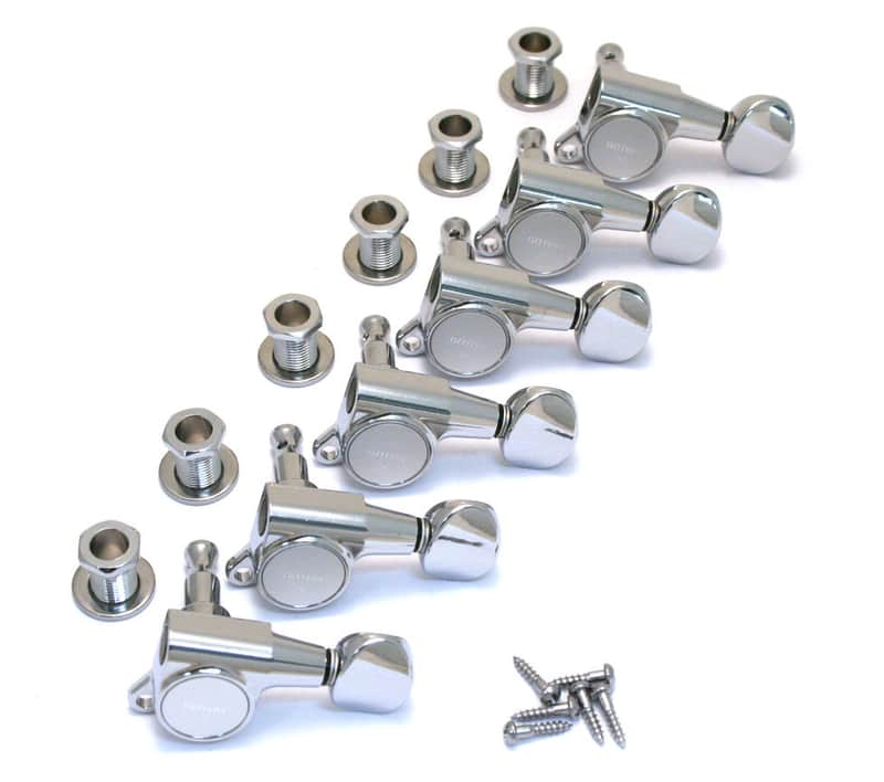 TK-0760-010 Gotoh Sealed 6 Inline Chrome Guitar Tuners image 1