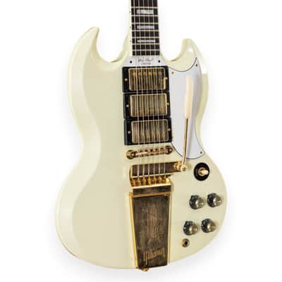 Gibson Custom 1963 Les Paul SG Custom Reissue 3-Pickup w/ Maestro Vibrola VOS Classic White image 2