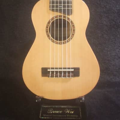 Handmade Concert Long Neck Guitarlele, Solid Spruce, Acacia, Slotted Head, Soft-bag, Bruce Wei GLL17-003 image 5
