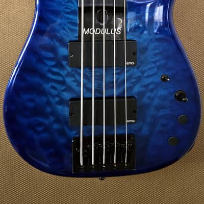 Modulus Quantum 5 Fretless 2007 - Blue Sunburst image 4