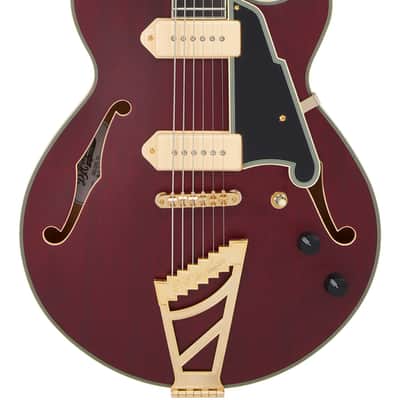 D'Angelico Deluxe Brighton Baritone - Satin Trans Wine (DADBSSSTWGS) image 6
