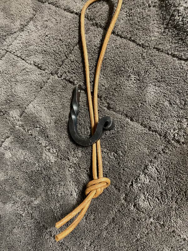 Guitar Twisted Iron Hook & Leather Rope Wall Hanger Set Electric Acoustic Bass E extreme-guitars image 1
