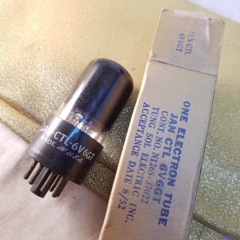 Tung-Sol 1% Tight Matched Pair (2) JAN-CTL-6V6GT tNOS AT1000 TESTED Vacuum Tubes greyglass military Premium Beam Power 6V6 1942-1952 image 1