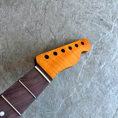 Tele Roasted Lion Flame Rosewood Neck 21 Fret, Stain Finish image 4