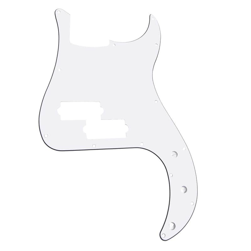 13 Hole P Bass Pickguard Guitar Scratch Plate Pick Guard Compatible with 4 String USA/Mexican Standard Precision Bass Part (3Ply White) image 1