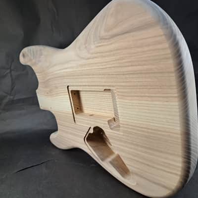 Unfinished Ash HSS guitar body - for Fender Strat Stratocaster neck Floyd Rose J2477 image 5