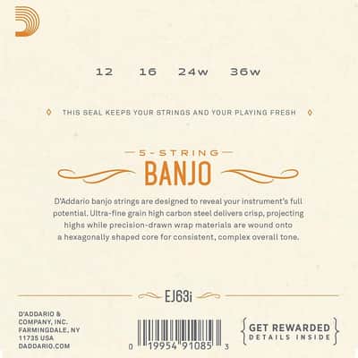 D'Addario EJ63i Irish Tenor Banjo Strings, Nickel, 12-36 image 2