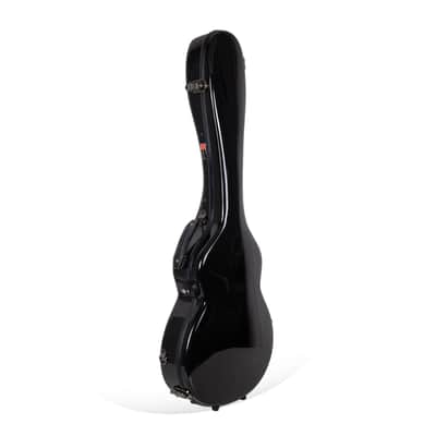 Crossrock Hard Shell Fiberglass Case for Les Paul Guitar with Backpack Straps in Black image 3