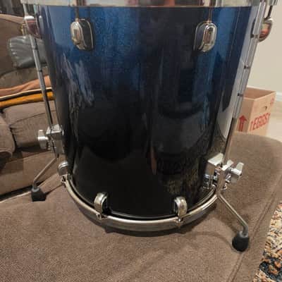 Tama STARCLASSIC PERFORMER BIRCH 16 IN Floor Tom 2000s - Blue Galaxy Fade image 4
